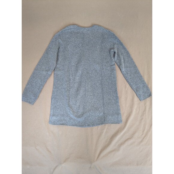 J Jill Women's Sweater Gray Small Knitted V-Neck Relaxed Tunic Pullover - Picture 5 of 12